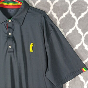 USAG Golf Polo Shirt Men Size 3XL Black Performance Short Sleeve Stretch